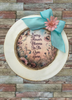 PLATE CHARGER CREAM With Brown Border PLASTIC ROUND DECOUPAGED Upcycled Repurposed Wall Art or Shelf Sitter EVERY FLOWER BLOOMS IN ITS OWN TIME Home Decor Gift WEDDING - JAMsCraftCloset