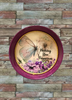 Cake Pan Round Purple WISHING YOU HAPPINESS Butterfly LOVE Wall Art Handmade Hand Painted Repurposed Upcycled Wedding Wedding Gift Idea - JAMsCraftCloset