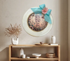 PLATE CHARGER CREAM With Brown Border PLASTIC ROUND DECOUPAGED Upcycled Repurposed Wall Art or Shelf Sitter EVERY FLOWER BLOOMS IN ITS OWN TIME Home Decor Gift WEDDING - JAMsCraftCloset