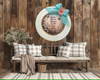 PLATE CHARGER CREAM With Brown Border PLASTIC ROUND DECOUPAGED Upcycled Repurposed Wall Art or Shelf Sitter EVERY FLOWER BLOOMS IN ITS OWN TIME Home Decor Gift WEDDING - JAMsCraftCloset