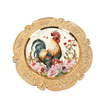 ROUND Digital Graphic Design ROOSTER WITH PINK ROSES Sublimation PNG SVG Lake House Sign Farmhouse Country Home Cabin KITCHEN Wall Art Decor Wreath Design Gift Crafters Delight HAPPY CRAFTING {{ JAMsCraftCloset }}
