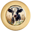 ROUND Digital Graphic Design COW WITH DAISIES Floral Wedding Gift First Home Sublimation Decoupage PNG SVG Country Farmhouse Home Kitchen Decor Wall Art Shelf Sitter Gift Crafters Delight - JAMsCraftCloset