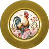ROUND Digital Graphic Design ROOSTER WITH PINK ROSES Sublimation PNG SVG Lake House Sign Farmhouse Country Home Cabin KITCHEN Wall Art Decor Wreath Design Gift Crafters Delight HAPPY CRAFTING {{ JAMsCraftCloset }}