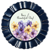 ROUND Digital Graphic Design HAVE A BEAUTIFUL DAY Purple Yellow Floral Wedding Gift First Home Sublimation Decoupage PNG SVG Country Farmhouse Home Decor Wall Art Shelf Sitter Gift Crafters Delight - JAMsCraftCloset