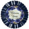 ROUND Digital Graphic Design BLUE POPPIES - WELCOME HOME Wedding Gift First Home Sublimation PNG SVG Country Farmhouse Home Decor Sign Wall Art Gift Crafters Delight - JAMsCraftCloset