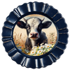 ROUND Digital Graphic Design COW WITH DAISIES Floral Wedding Gift First Home Sublimation Decoupage PNG SVG Country Farmhouse Home Kitchen Decor Wall Art Shelf Sitter Gift Crafters Delight - JAMsCraftCloset