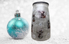 Glass VASE Decoupaged CHRISTMAS SNOWMEN POINSETIAS Shelf Sitter Country Farmhouse Shabby Chic Victorian BoHo Decor Holiday Decor Gift Idea - JAMsCraftCloset