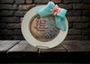 PLATE CHARGER CREAM With Brown Border PLASTIC ROUND DECOUPAGED Upcycled Repurposed Wall Art or Shelf Sitter LIFE IS LIKE A FLOWER Home Decor Gift WEDDING - JAMsCraftCloset