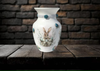 Glass VASE Decoupaged EASTER BUNNIES WITH BASKET AND EGGS Holiday Decor Wedding Decor Shelf Sitter Vase Shabby Chic Victorian BoHo Decor Gift Idea - JAMsCraftCloset