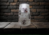 Glass VASE Decoupaged CHRISTMAS SNOWMEN POINSETIAS Shelf Sitter Country Farmhouse Shabby Chic Victorian BoHo Decor Holiday Decor Gift Idea - JAMsCraftCloset