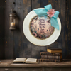 PLATE CHARGER CREAM With Brown Border PLASTIC ROUND DECOUPAGED Upcycled Repurposed Wall Art or Shelf Sitter EVERY FLOWER BLOOMS IN ITS OWN TIME Home Decor Gift WEDDING - JAMsCraftCloset
