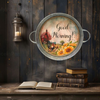 Galvanized Metal Round TRAY Farmhouse Country Coffee Bar Wall Art GOOD MORNING Handmade Gift Idea  - JAMsCraftCloset
