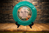 PLATE CHARGER TEAL AQUA PLASTIC ROUND DECOUPAGED Upcycled Repurposed Wall Art EVERY LOVE STORY IS BEAUTIFUL Home Decor Wall Art Gift WEDDING - JAMsCraftCloset