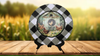 PLATE CHARGER BLACK AND WHITE PLAID PLASTIC ROUND DECOUPAGED Upcycled Repurposed Wall Art or Shelf Sitter WELCOME TO THE COOP Kitchen Decor Home Decor Wall Art Gift WEDDING - JAMsCraftCloset