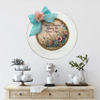 PLATE CHARGER CREAM With Brown Border PLASTIC ROUND DECOUPAGED Upcycled Repurposed Wall Art or Shelf Sitter WHERE FLOWERS BLOOM SO DOES HOPE Home Decor Gift WEDDING - JAMsCraftCloset