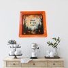 TRAY Orange Plastic Square Decoupaged Hand Painted Upcycled Repurposed Wall Art ENTER IF YOU DARE Home Decor Halloween Decor Wall Art Gift - JAMsCraftCloset