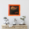 TRAY Orange Plastic Square Decoupaged Hand Painted Upcycled Repurposed Wall Art WELCOME HOME Home Decor Halloween Decor Wall Art Gift - JAMsCraftCloset