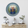 PLATE PLASTIC ROUND Decoupaged Hand Painted Upcycled Repurposed Wall Art BUNNY BLUE FLORAL Home Decor Spring Easter Wall Art Gift - JAMsCraftCloset
