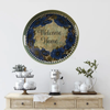 TRAY GREEN METAL ROUND Decoupaged Hand Painted Upcycled Repurposed Wall Art WELCOME HOME Home Decor LOVE Wall Art Gift - JAMsCraftCloset