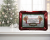 PLASTIC Tray Sparkly RED - CHRISTMAS IS DOING SOMETHING EXTRA FOR SOMEONE - HOLIDAY Wall Art Handmade Decoupaged Upcycled Metal Tray Gift - JAMsCraftCloset