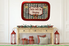 Metal Tray RED - BELLS WILL BE RINGING - HOLIDAY Wall Art Handmade Decoupaged Upcycled Metal Tray Gift - JAMsCraftCloset