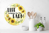 ROUND Digital Graphic Design LIFE IS BETTER ON THE FARM Sublimation PNG SVG Lake House Sign Farmhouse Country Home Cabin KITCHEN Wall Art Decor Wreath Design Gift Crafters Delight HAPPY CRAFTING - JAMsCraftCloset
