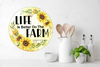 ROUND Digital Graphic Design LIFE IS BETTER ON THE FARM Sublimation PNG SVG Lake House Sign Farmhouse Country Home Cabin KITCHEN Wall Art Decor Wreath Design Gift Crafters Delight HAPPY CRAFTING {{ JAMsCraftCloset }}