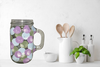 Mugs Mason Jar Hand Painted HAPPY DOTS Green Blue Lilac Drinkware Barware Kitchen Decor Summer Gift Idea Unique One of a Kind {{ JAMsCraftCloset }}