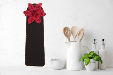 Chalkboard Christmas RED Glitter Poinsettia Upcycled Fan Blade Wall Art Holiday Decor Gift {{ JAMsCraftCloset }}