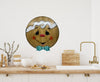 GINGERBREAD FACE Wall Art BOY Hand Painted 12 Inch Round Wood Bling and Glitter Kitchen Decor Holiday Christmas Decor Gift HAPPY SHOPPING {{ JAMsCraftCloset }}