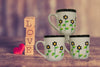 Cups Mugs Coffee Hand Painted White With Black Dot Daisies Set of 2 BUY 2 Get 1 FREE {{ JAMsCraftCloset }}