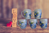 Mugs Coffee Tea Hand Painted Blue Mugs Blue Floral Accents Set of 4 BUY 4 Get 1 FREE {{ JAMsCraftCloset }}