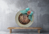 PLATE CHARGER CREAM With Brown Border PLASTIC ROUND DECOUPAGED Upcycled Repurposed Wall Art or Shelf Sitter EVERY FLOWER BLOOMS IN ITS OWN TIME Home Decor Gift WEDDING - JAMsCraftCloset