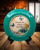 PLATE CHARGER TEAL AQUA PLASTIC ROUND DECOUPAGED Upcycled Repurposed Wall Art or Shelf Sitter YOU GIVE ME ENDLESS BUTTERFLIES Home Decor Wall Art Gift WEDDING - JAMsCraftCloset