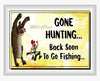 MUG Coffee Full Wrap Sublimation Digital Graphic Design Download GONE HUNTING BE BACK TO GO FISHING SVG-PNG Crafters Delight {{ JAMsCraftCloset }}