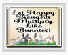 Garden Flag Digital Design Sublimation Easter Graphic SVG-PNG-JPEG Download LET HAPPY THOUGHTS MULTIPLY LIKE BUNNIES Crafters Delight {{ JAMsCraftCloset }}