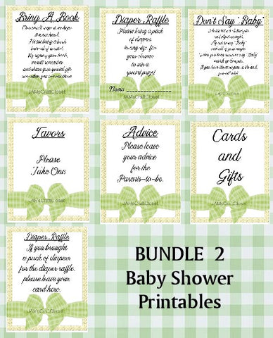 BUNDLE BABY SHOWER 2 Matching Printable Digital Party Designs and Games PNG JPEG {{ JAMsCraftCloset }}