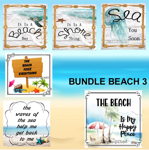 BUNDLE BEACH 3 Graphic Design Downloads SVG PNG JPEG Files Sublimation Design Crafters Delight {{ JAMsCraftCloset }}