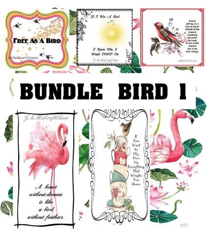 BUNDLE BIRD 1 Graphic Design Downloads SVG PNG JPEG Files Sublimation Design Crafters Delight {{ JAMsCraftCloset }}