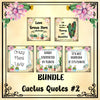 BUNDLE CACTUS QUOTES 2 Graphic Design Downloads SVG PNG JPEG Files Sublimation Design Crafters Delight {{ JAMsCraftCloset }}