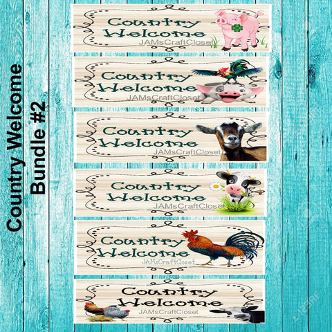 BUNDLE COUNTRY WELCOME 2 Graphic Design Downloads SVG PNG JPEG Files Sublimation Design Crafters Delight {{ JAMsCraftCloset }}