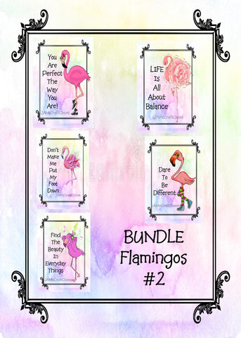 BUNDLE FLAMINGOS 2 Graphic Design Downloads SVG PNG JPEG Files Sublimation Design Crafters Delight {{ JAMsCraftCloset }}