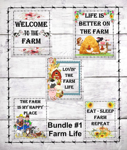 BUNDLE FARM 1 Graphic Design Downloads SVG PNG JPEG Files Country Sublimation Design Crafters Delight {{ JAMsCraftCloset }}