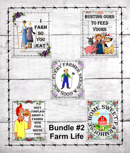 BUNDLE FARM 2 Graphic Design Downloads SVG PNG JPEG Files Country Sublimation Design Crafters Delight {{ JAMsCraftCloset }}