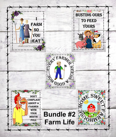 BUNDLE FARM 2 Graphic Design Downloads SVG PNG JPEG Files Country Sublimation Design Crafters Delight {{ JAMsCraftCloset }}