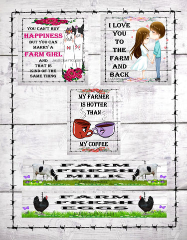 BUNDLE FARM 3 Graphic Design Downloads SVG PNG JPEG Files Country Sublimation Design Crafters Delight {{ JAMsCraftCloset }}