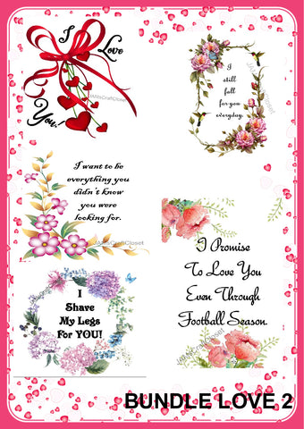 BUNDLE LOVE 2 Graphic Design Downloads SVG PNG JPEG Files Sublimation Design Crafters Delight {{ JAMsCraftCloset }}