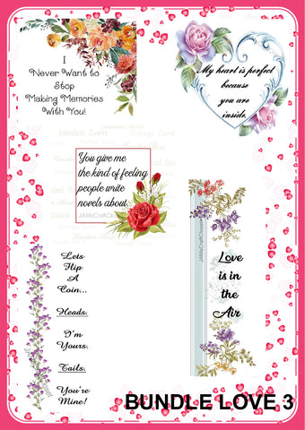 BUNDLE LOVE 3 Graphic Design Downloads SVG PNG JPEG Files Sublimation Design Crafters Delight {{ JAMsCraftCloset }}