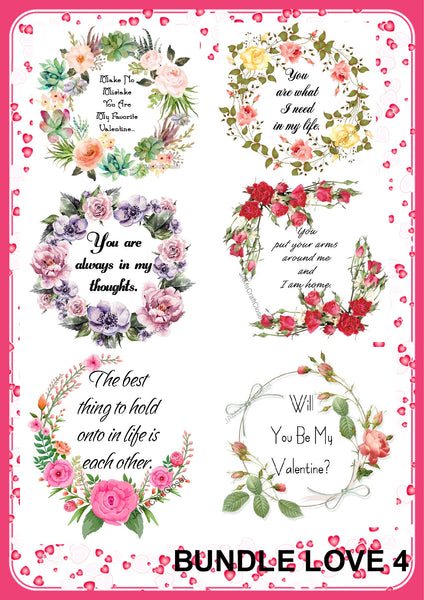 BUNDLE LOVE 4 Graphic Design Downloads SVG PNG JPEG Files Sublimation Design Crafters Delight {{ JAMsCraftCloset }}