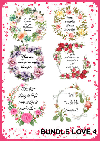 BUNDLE LOVE 4 Graphic Design Downloads SVG PNG JPEG Files Sublimation Design Crafters Delight {{ JAMsCraftCloset }}